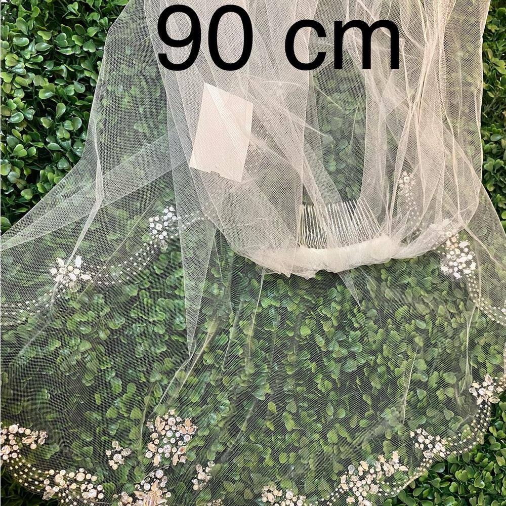 Brand new fingertip Elena designs ivory embellished veil